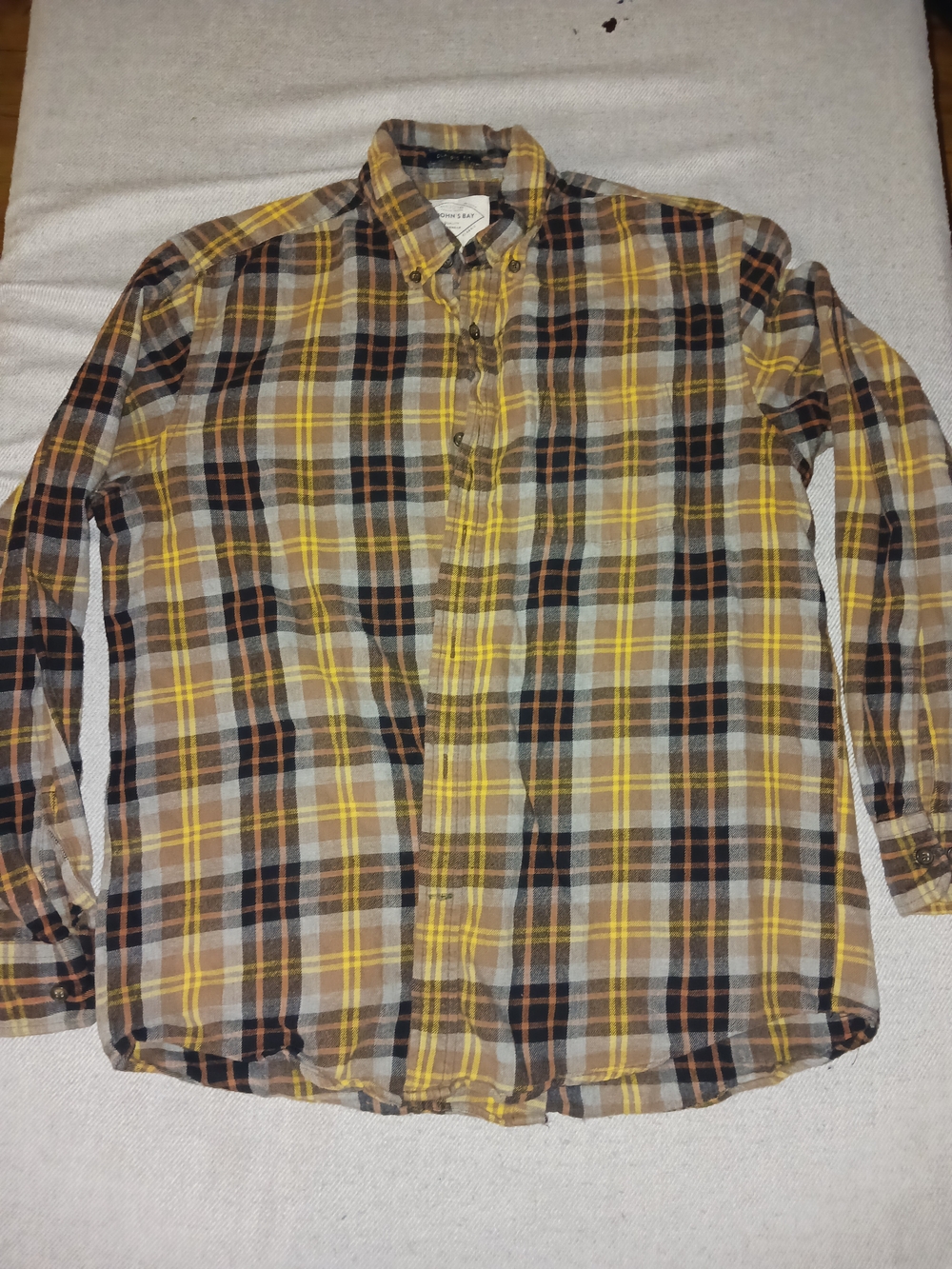 St. John's Bay Classic Fit Plaid Flannel Long Sleeve Shirt Men's Plaid Button
